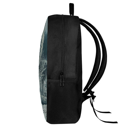Howling Snowy Wolf Painting Print 17 Inch Backpack