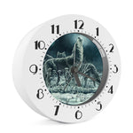 Howling Snowy Wolf Painting Print Alarm Clock