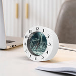 Howling Snowy Wolf Painting Print Alarm Clock