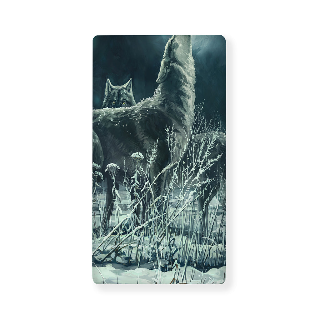 Howling Snowy Wolf Painting Print Baby Crib Sheet