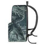 Howling Snowy Wolf Painting Print Backpack