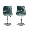 Howling Snowy Wolf Painting Print Bar Stool Covers