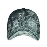 Howling Snowy Wolf Painting Print Baseball Cap