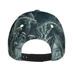 Howling Snowy Wolf Painting Print Baseball Cap