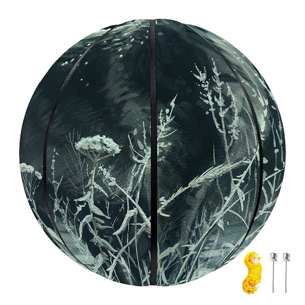 Howling Snowy Wolf Painting Print Basketball