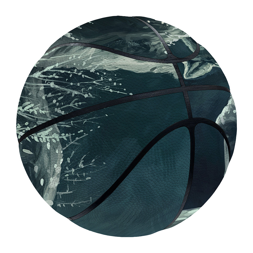 Howling Snowy Wolf Painting Print Basketball