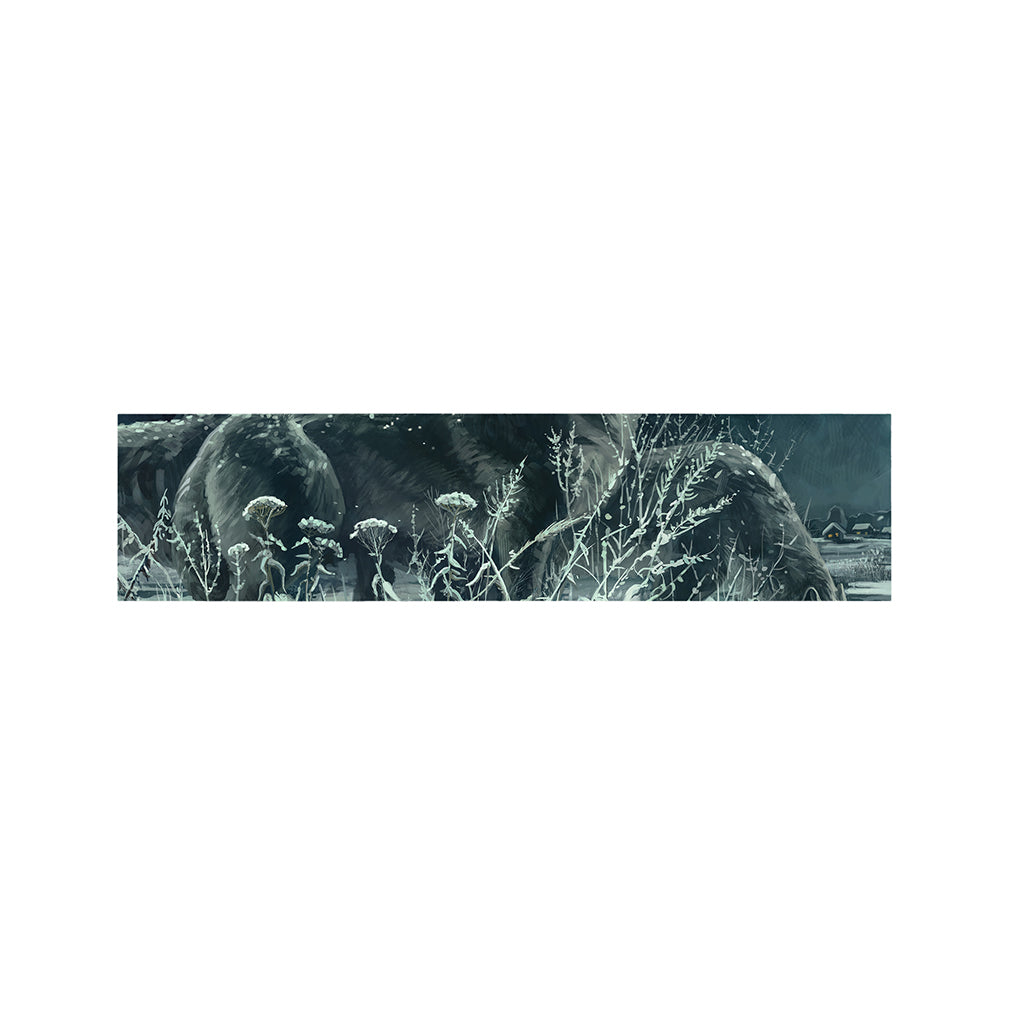 Howling Snowy Wolf Painting Print Bed Runner