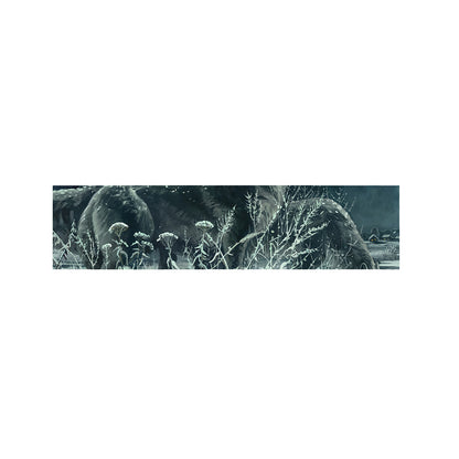 Howling Snowy Wolf Painting Print Bed Runner