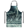 Howling Snowy Wolf Painting Print Bib Apron With Pocket