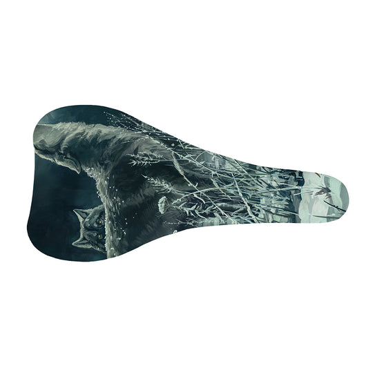 Howling Snowy Wolf Painting Print Bicycle Seat Cover