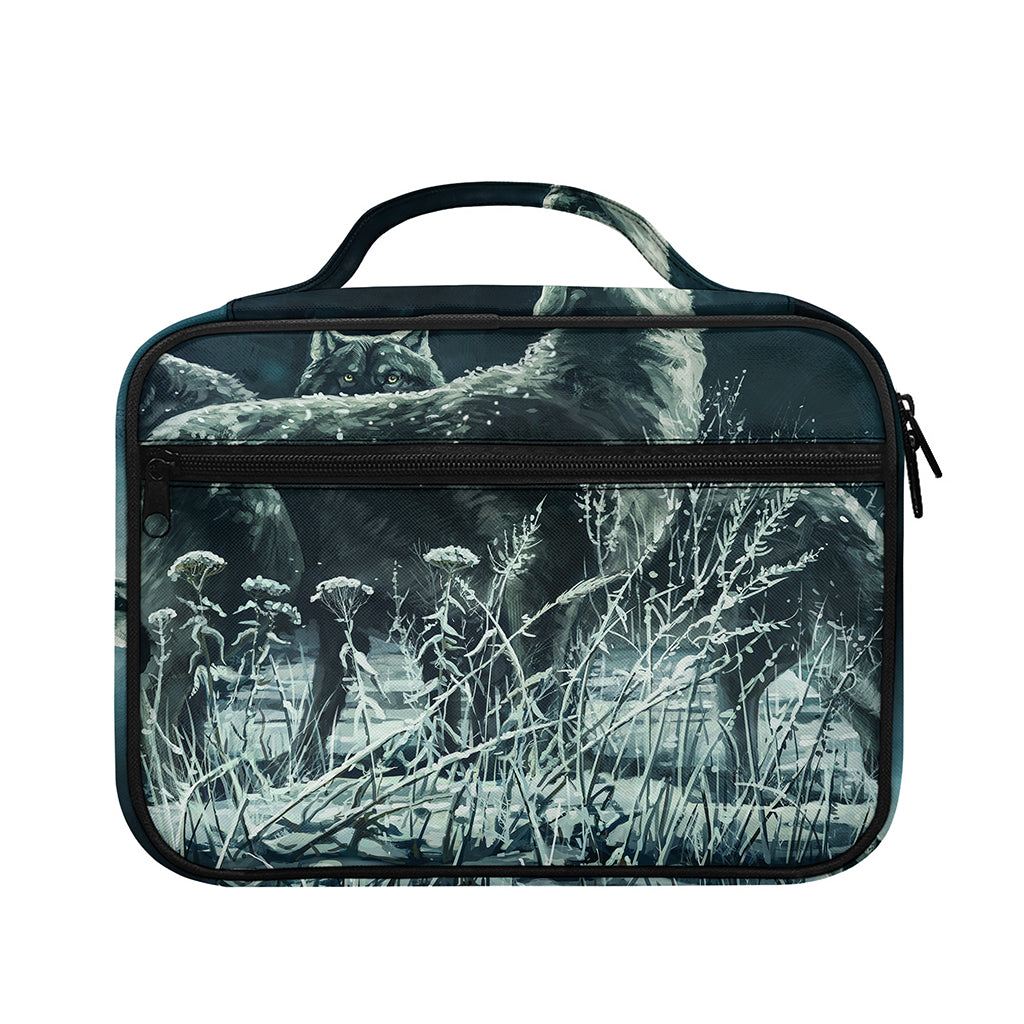 Howling Snowy Wolf Painting Print Briefcase Bible Bag