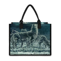 Howling Snowy Wolf Painting Print Canvas Tote Bag