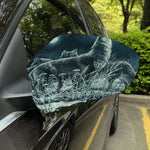 Howling Snowy Wolf Painting Print Car Side Mirror Covers