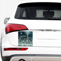 Howling Snowy Wolf Painting Print Car Sticker