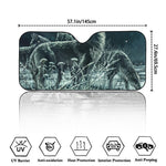 Howling Snowy Wolf Painting Print Car Windshield Sun Shade
