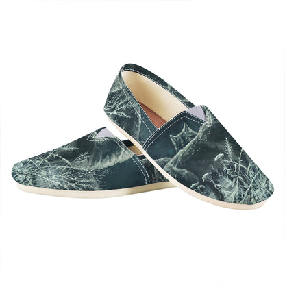 Howling Snowy Wolf Painting Print Casual Shoes