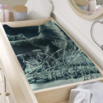 Howling Snowy Wolf Painting Print Changing Pad Cover