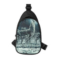 Howling Snowy Wolf Painting Print Sling Bag