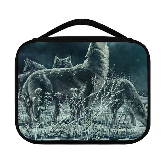 Howling Snowy Wolf Painting Print Classic Bible Case