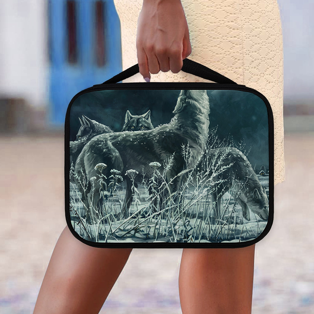Howling Snowy Wolf Painting Print Classic Bible Case