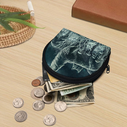 Howling Snowy Wolf Painting Print Coin Purse