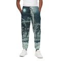 Howling Snowy Wolf Painting Print Cotton Sweatpants