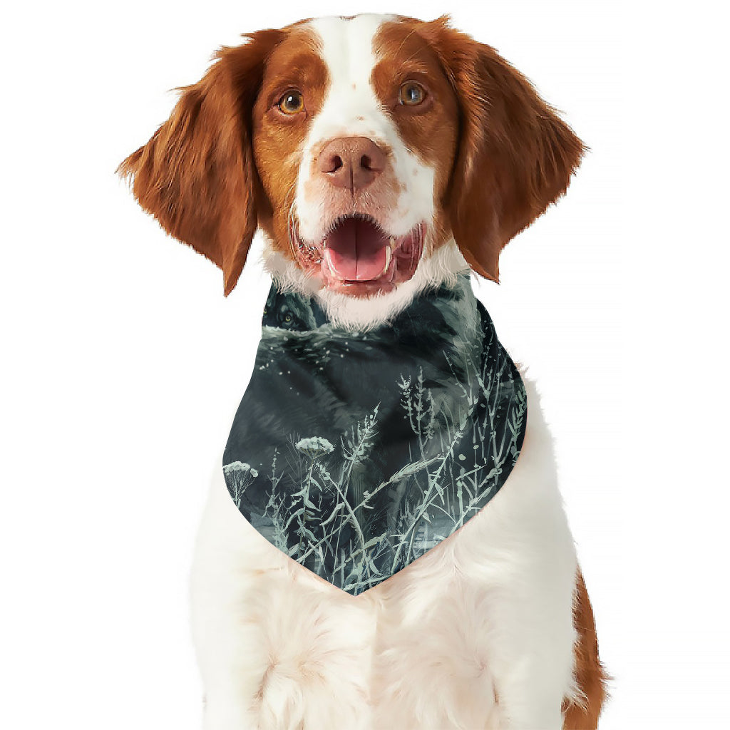 Howling Snowy Wolf Painting Print Dog Bandana