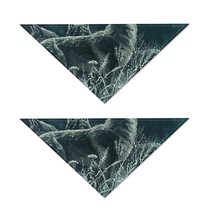 Howling Snowy Wolf Painting Print Dog Bandana