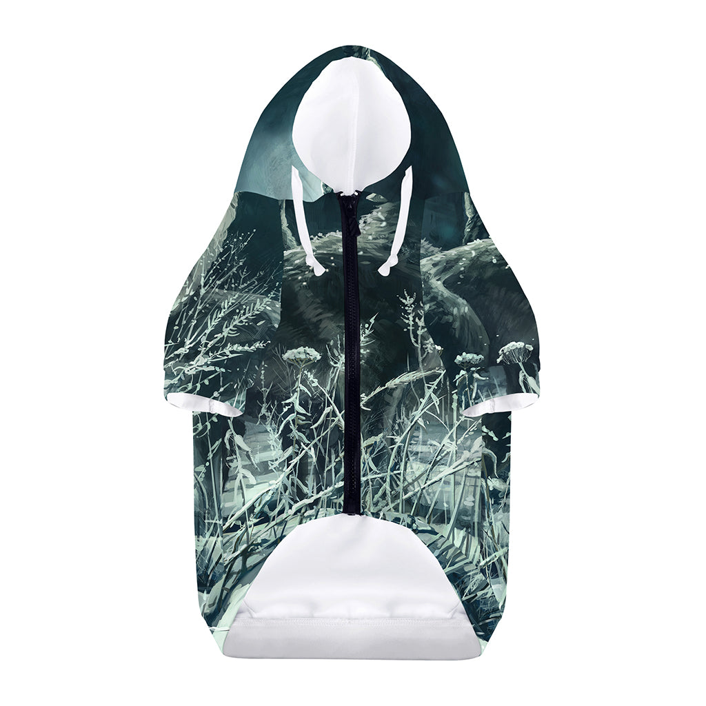 Howling Snowy Wolf Painting Print Dog Zip Up Hoodie