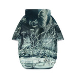 Howling Snowy Wolf Painting Print Dog Zip Up Hoodie