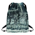 Howling Snowy Wolf Painting Print Drawstring Backpack