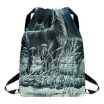 Howling Snowy Wolf Painting Print Drawstring Backpack
