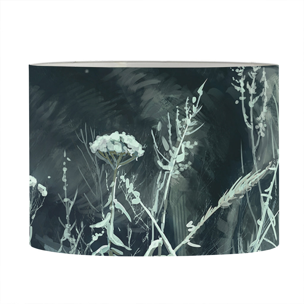 Howling Snowy Wolf Painting Print Drum Lamp Shade
