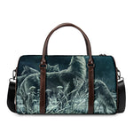 Howling Snowy Wolf Painting Print Duffle Bag