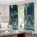 Howling Snowy Wolf Painting Print Extra Wide Grommet Curtains