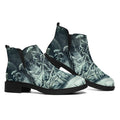 Howling Snowy Wolf Painting Print Flat Ankle Boots