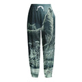 Howling Snowy Wolf Painting Print Fleece Lined Knit Pants
