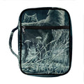 Howling Snowy Wolf Painting Print Front Pocket Bible Bag