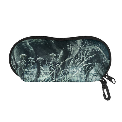 Howling Snowy Wolf Painting Print Glasses Case