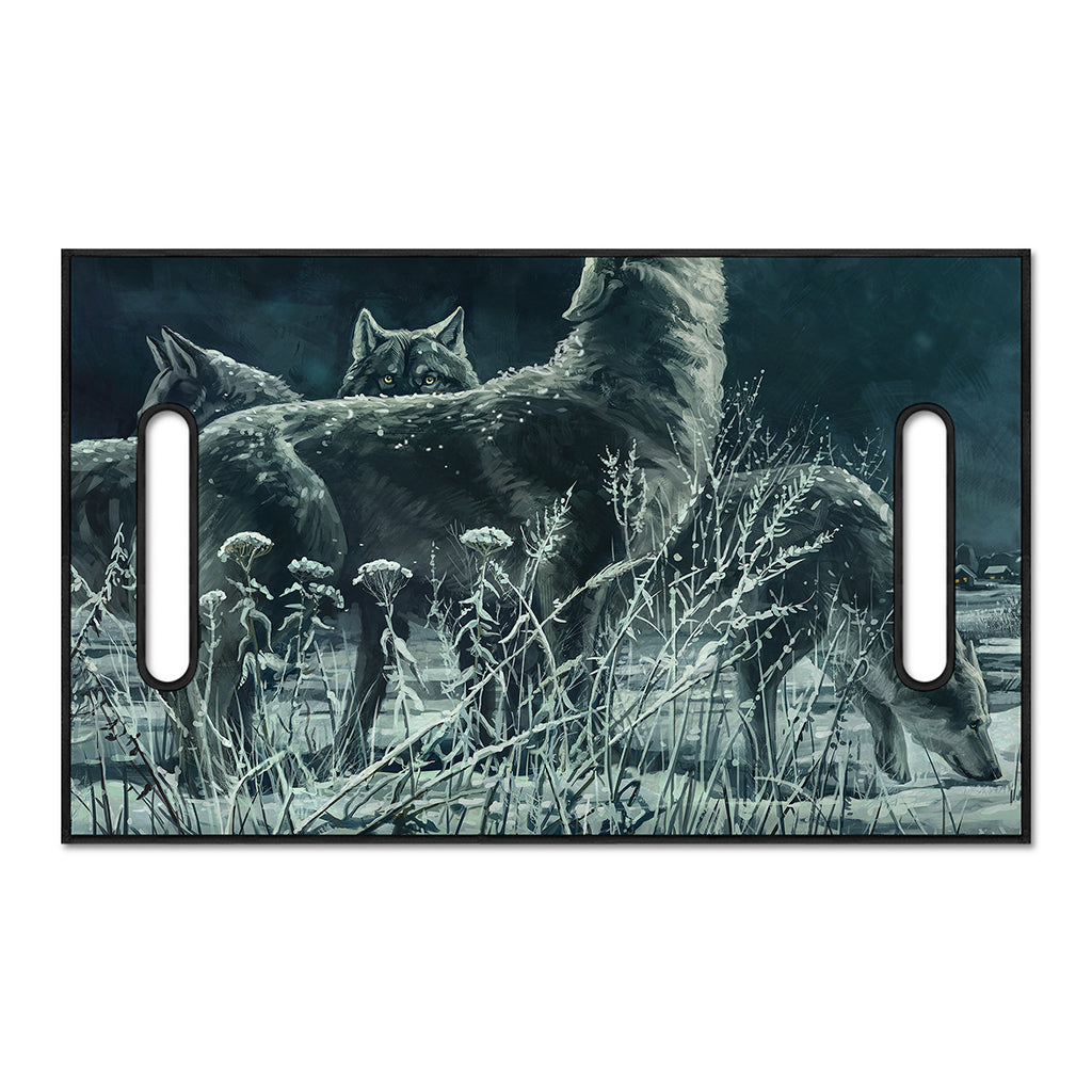 Howling Snowy Wolf Painting Print Golf Cart Seat Cover