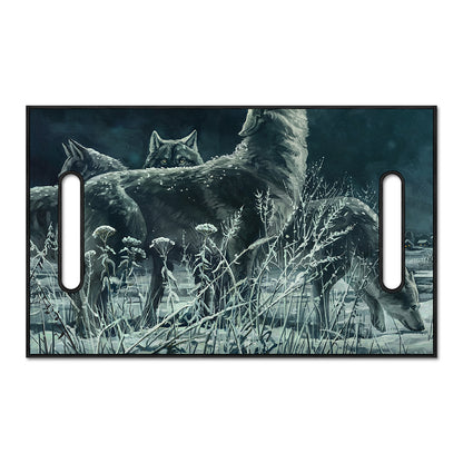 Howling Snowy Wolf Painting Print Golf Cart Seat Cover