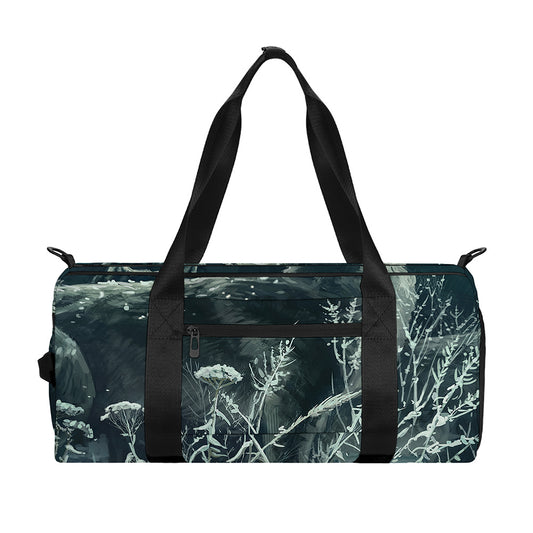 Howling Snowy Wolf Painting Print Gym Bag