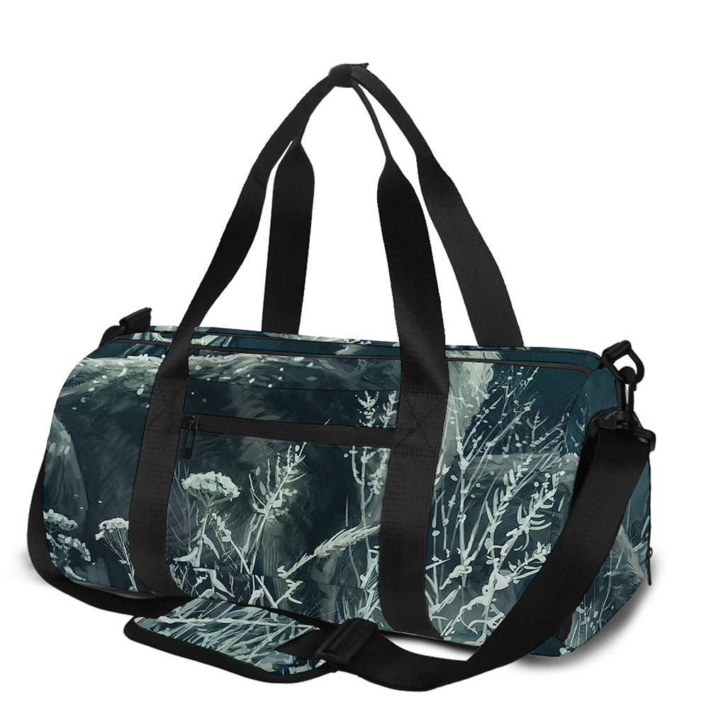 Howling Snowy Wolf Painting Print Gym Bag