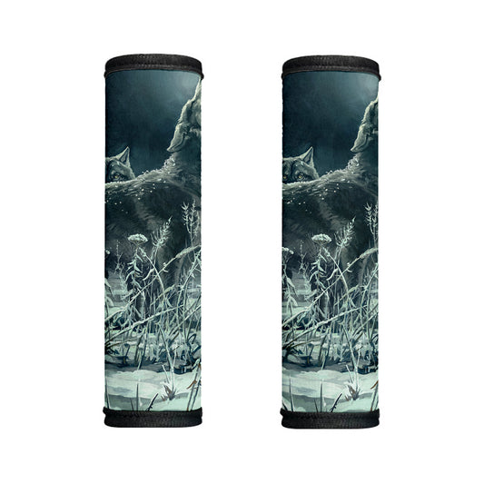 Howling Snowy Wolf Painting Print Handle Covers