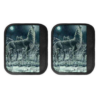 Howling Snowy Wolf Painting Print Handle Covers