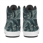 Howling Snowy Wolf Painting Print High Top Leather Sneakers