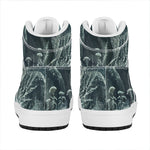 Howling Snowy Wolf Painting Print High Top Leather Sneakers