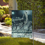 Howling Snowy Wolf Painting Print House Flag