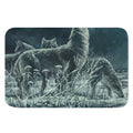 Howling Snowy Wolf Painting Print Indoor Door Mat