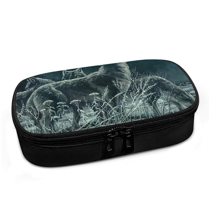 Howling Snowy Wolf Painting Print Insulin Cooler Travel Case